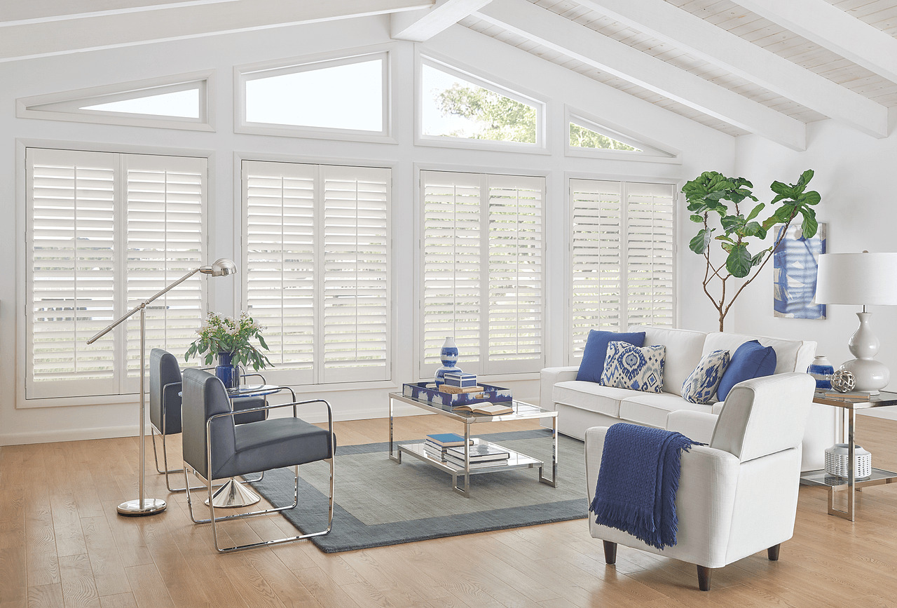 White plantation shutters